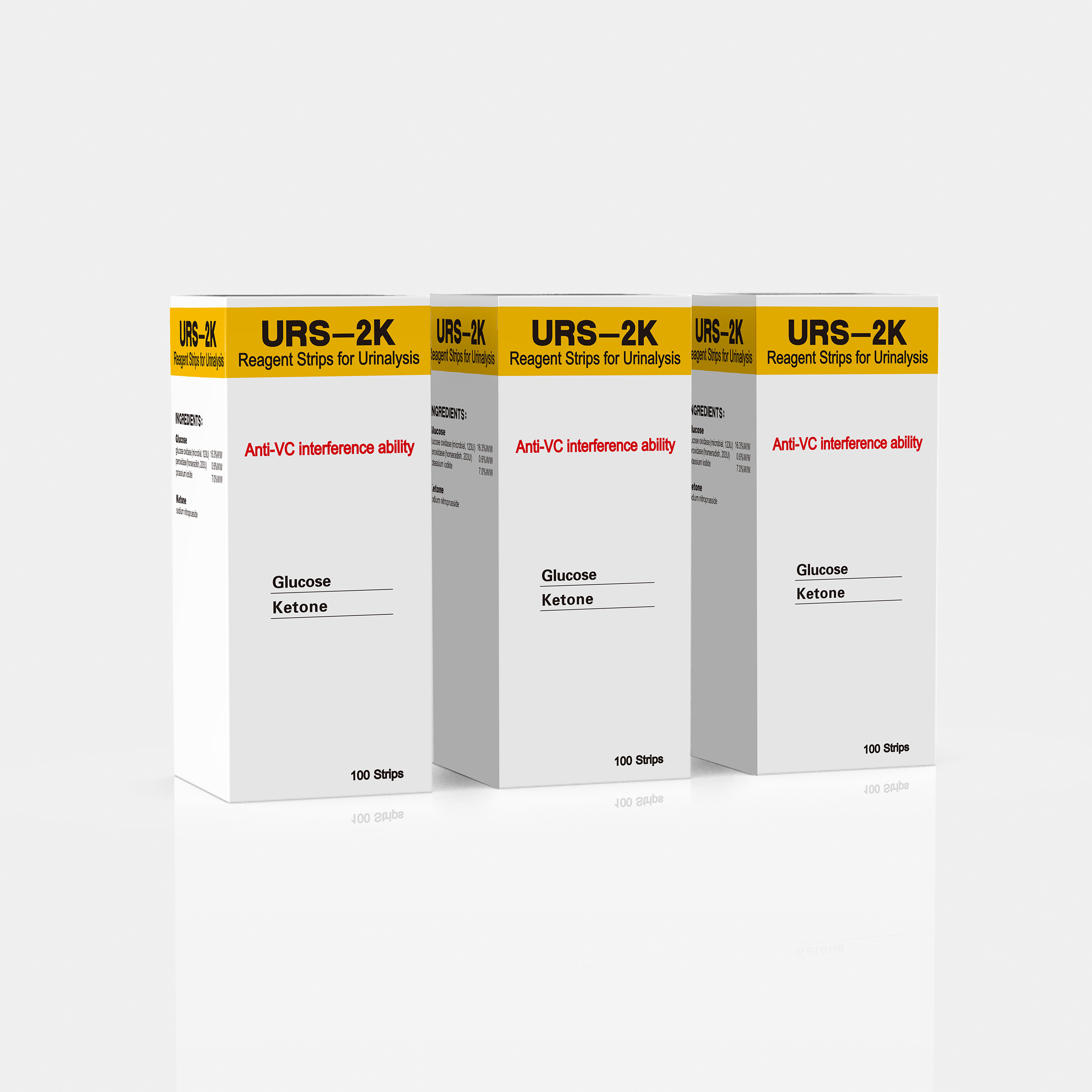 OEM  URS-2K urine test strips Ketone and Glucose Test Strip Urine Analysis Reagent Strips