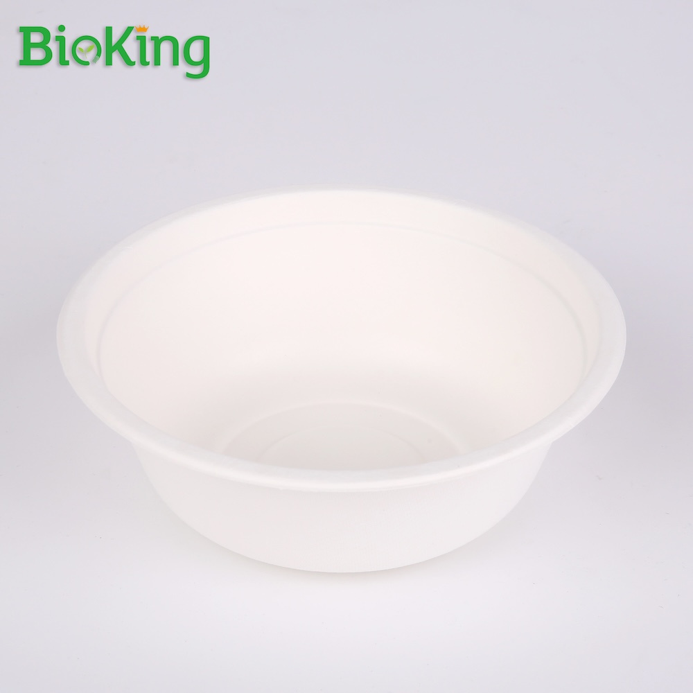 Bioking Sugarcane Bagasse 32oz Bowls Pulp Biodegradable and Compostable  Round Soup salad disposable paper plate bowl