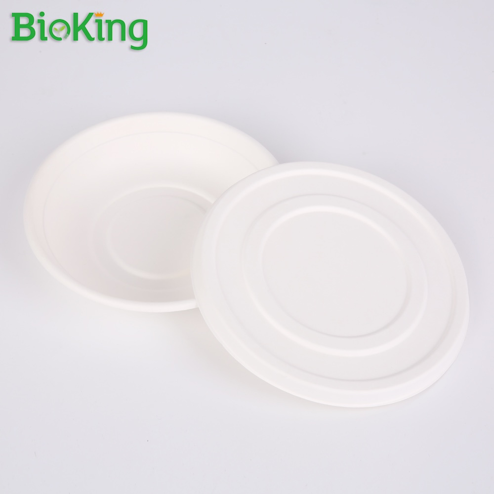 Bioking Sugarcane Bagasse 32oz Bowls Pulp Biodegradable and Compostable  Round Soup salad disposable paper plate bowl