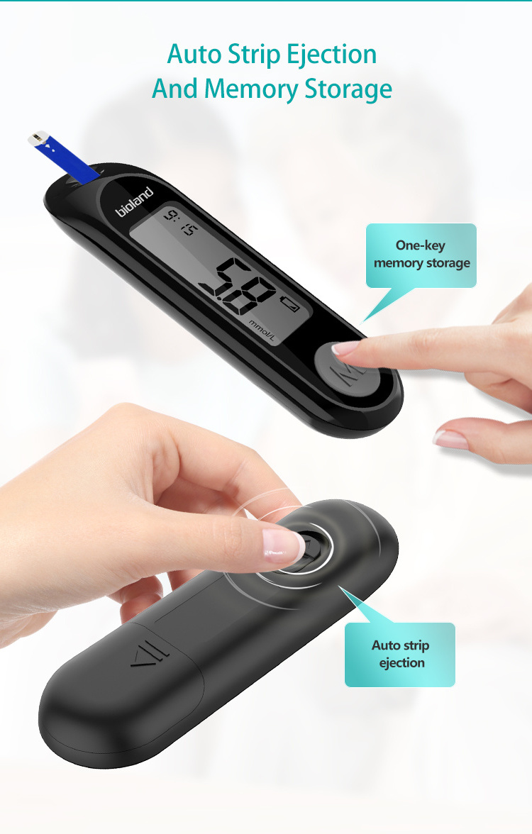 Smart blood glucose meter non invasive diabeteic diabetic glucose test strips digital monitoring device