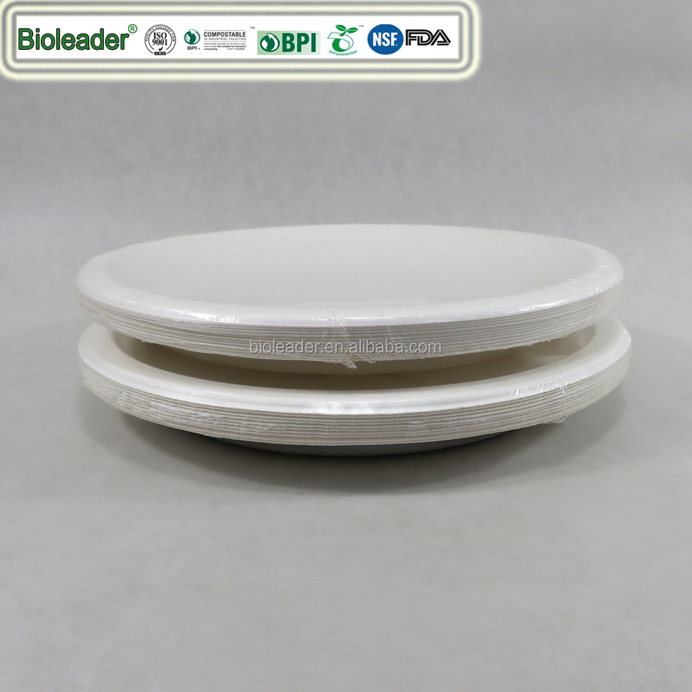 Eco Paper Pulp Dishes & Plates Eco Friendly Bio-degradable Dinner Plates Round