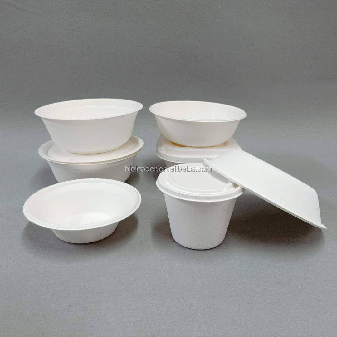 No PFAS Free Biodegradable Disposable Sugarcane Bagasse Soup Salad Bowl  8oz 12oz 16oz 18oz 24oz 32oz