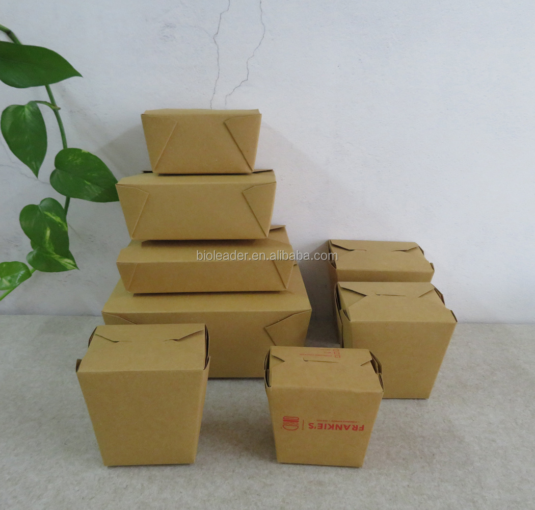 Logo Printing Kraft Brown Food Paper Packaging Box food boxes takeaway packaging