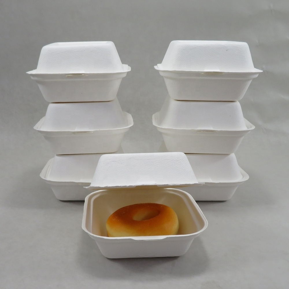 Wholesale Compostable Sugarcane Takeaway Food Burger Box