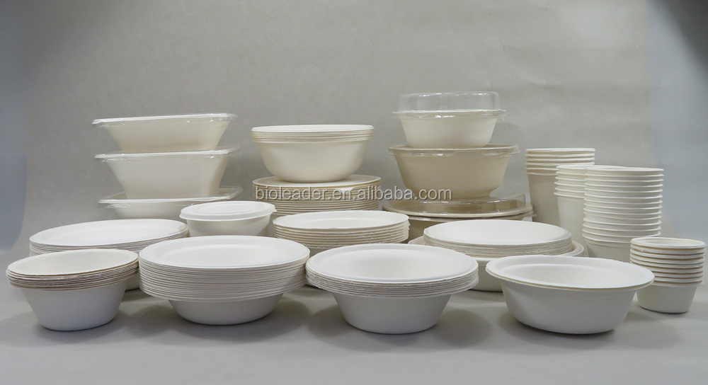 No PFAS Free Biodegradable Disposable Sugarcane Bagasse Soup Salad Bowl  8oz 12oz 16oz 18oz 24oz 32oz