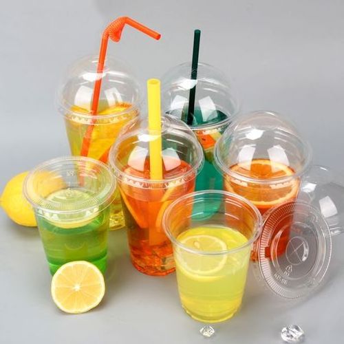 Disposable Compostable Biodegradable Clear PLA Plastic Cups Customized 10 12 14 16 20 24 oz Cold Drinking PLA Cup with Lids