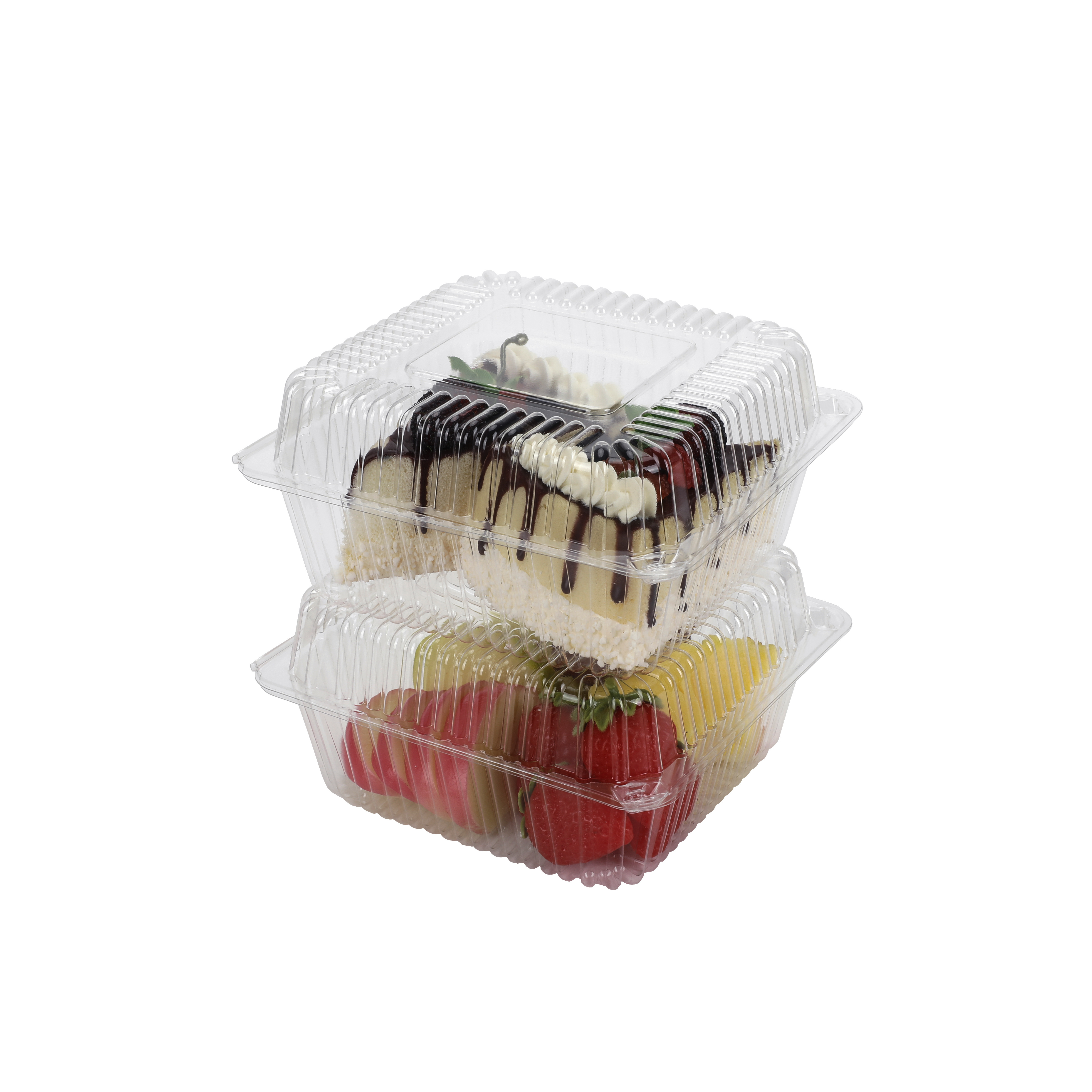 PLA Disposable Biodegradable Compostable PLA Transparent Tableware Box Package Fruit Salad Cake  Container