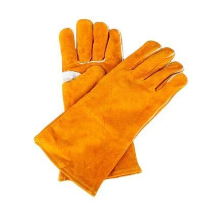 Manufacturer high quality sheepskin leather welding gloves Extreme Cut Heat Resistant Economy leather palm canvas safety cuff