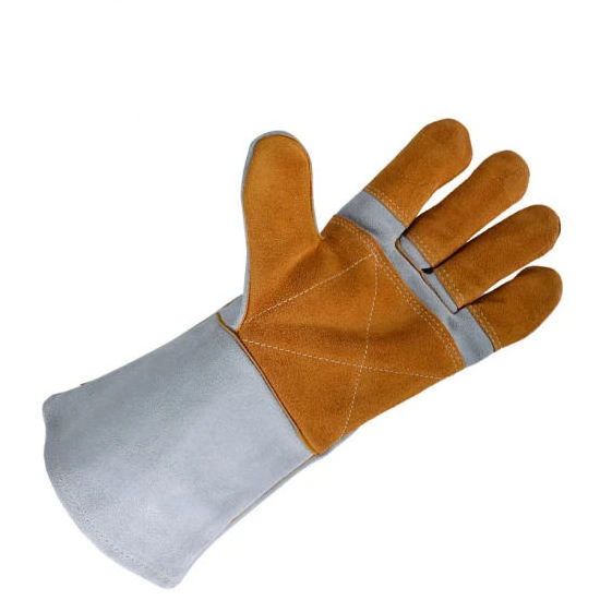 Custom Deign Top Grain Kidskin Leather tig waterproof cow split leather Full fingers Heat Resistant Welding Gloves