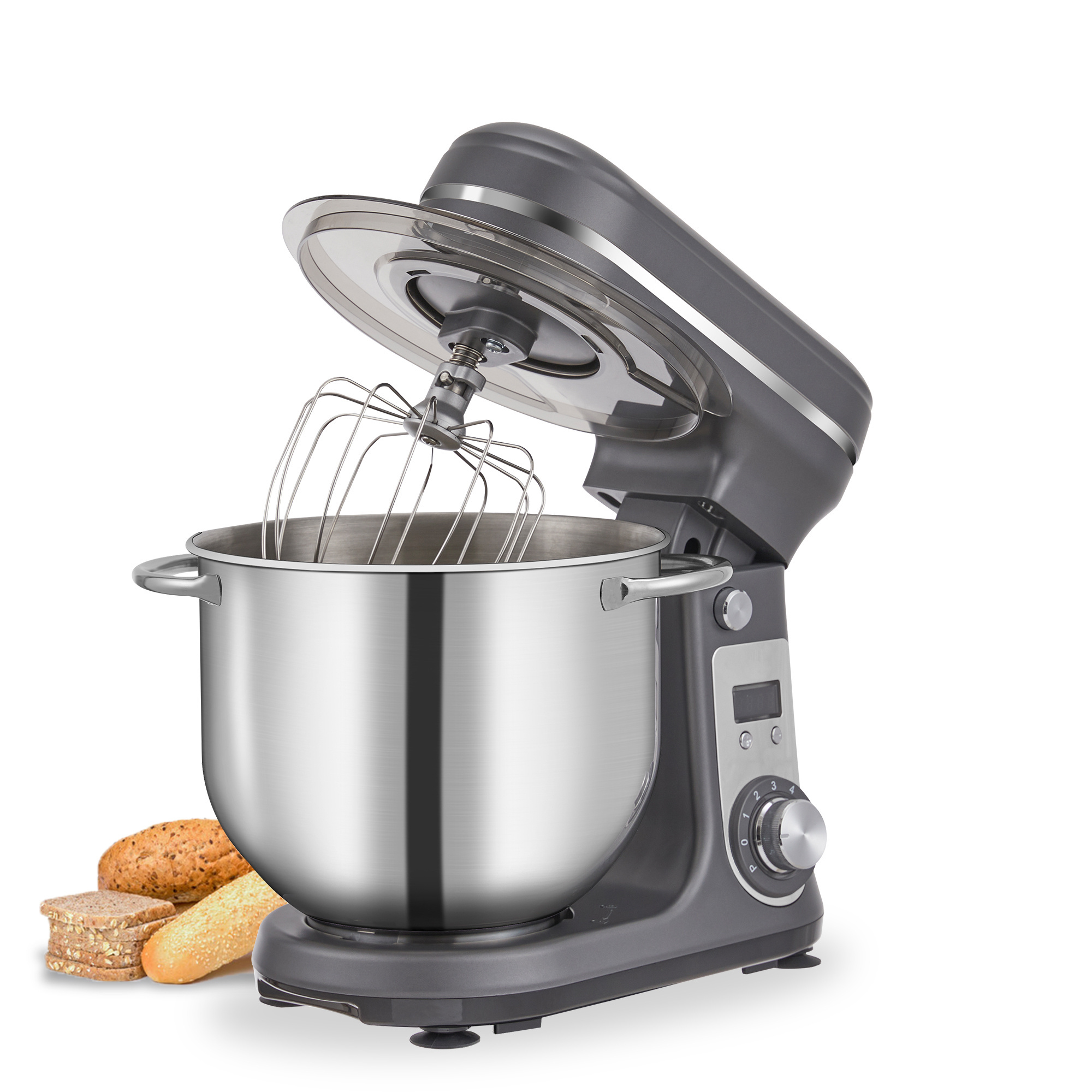 BioloMix 6L DC Quiet Motor Stand Mixer Kitchen Machine Electric Food Mixer Pizza Dough Kneading Cake Planetary Bakery Machine