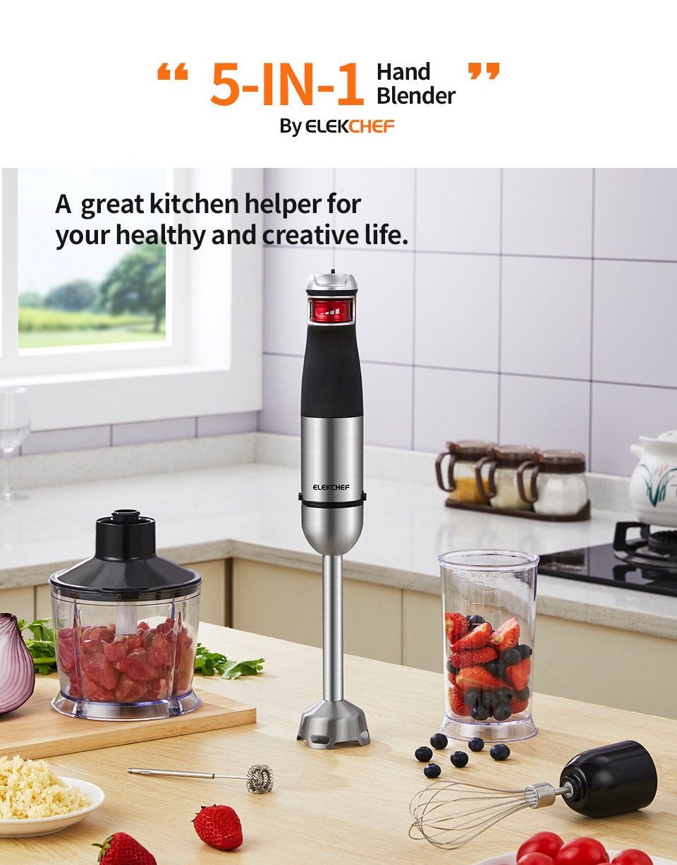 Immersion Blender Set Multi Function Kitchen Household Stick Hand Stick Mixer 1200w Food Chopper Processor for Shakes Smoothies