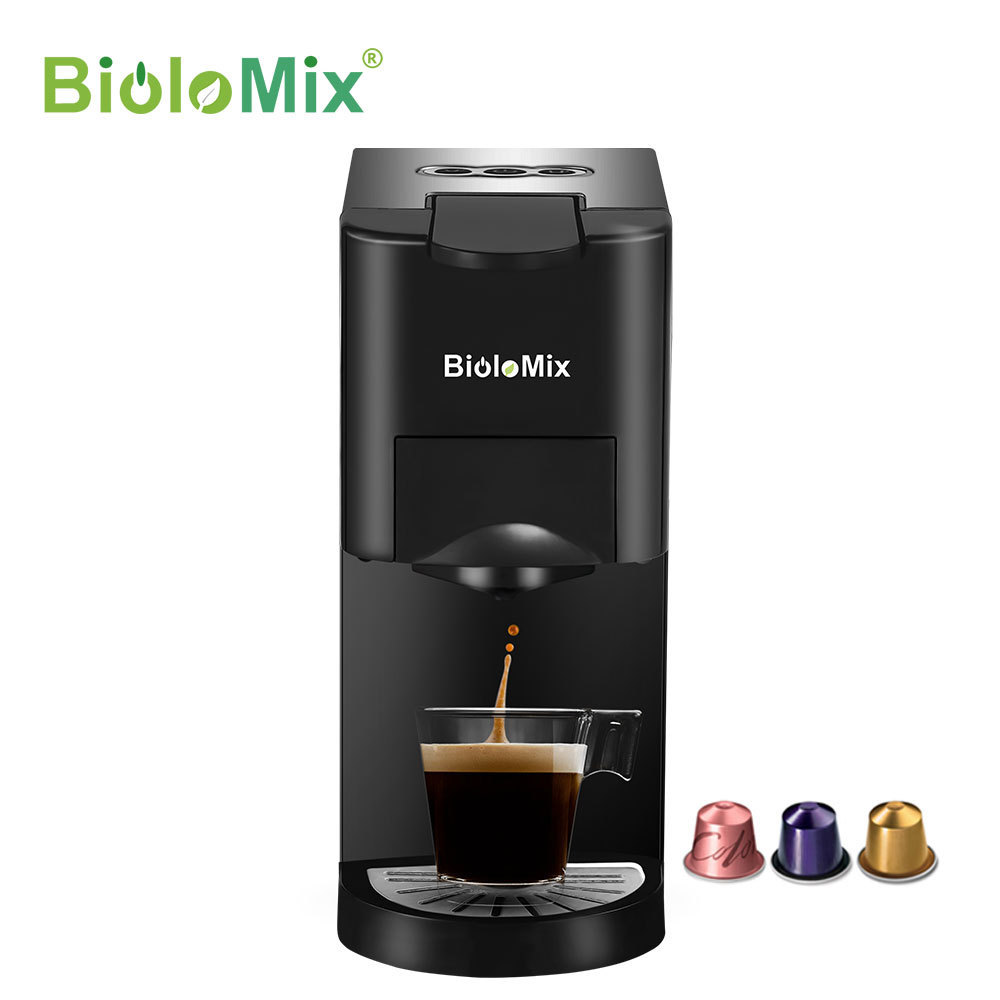 BioloMix 3 in 1 Espresso Coffee Machine 19Bar 1450W Multiple Capsule Coffee Makers Fit Nespresso,Dolce Gusto and Coffee Powder