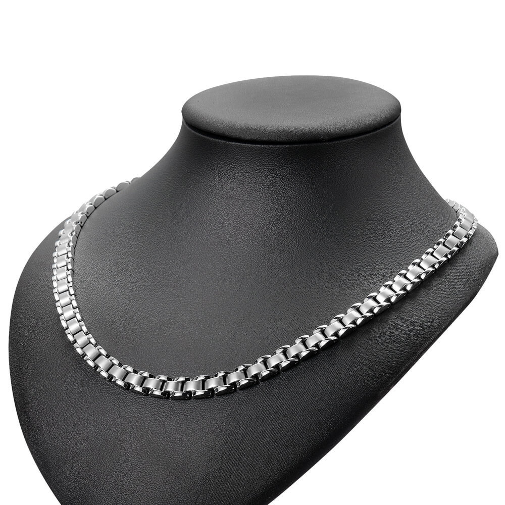 BioMagnetic Jewelry  Best Magnetic Therapy Necklace Stainless Steel Silver Jewelry Necklaces