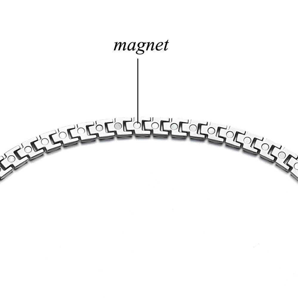 BioMagnetic Jewelry  Best Magnetic Therapy Necklace Stainless Steel Silver Jewelry Necklaces