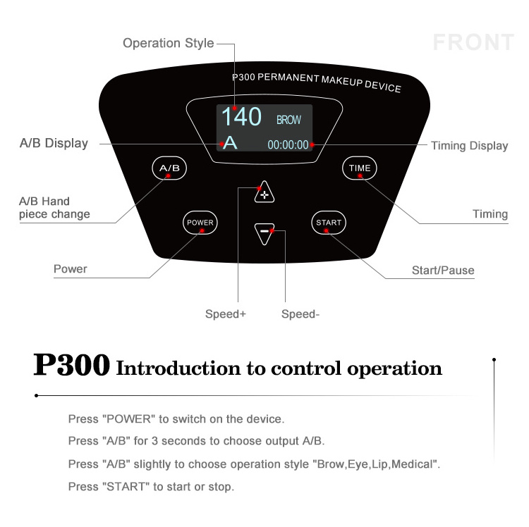 Biomaster P300 Tatoo Machine Professional Black Dermografo Digital Permanent makeup Machine for Micropigmentation Microneedling