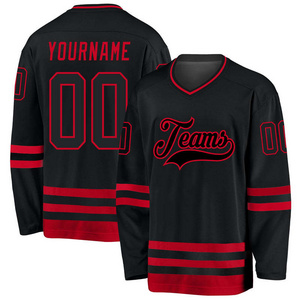 Popular Wholesale oem stitched vintage twill embroidered youth hockey jersey 91# custom ice hockey jerseys