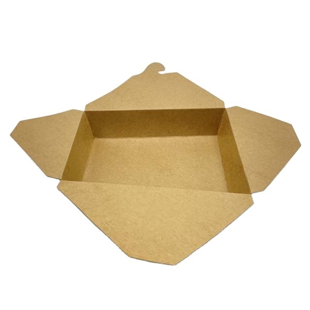 Kraft Brown work home paper cake box food packaging with custom printing box 100% biodegradable kraft paper box 1500ml