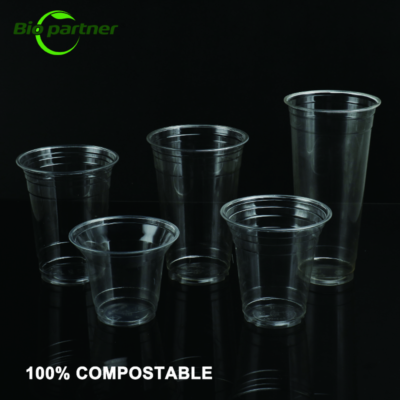 Custom Logo Printed Clear Cold Drink Coffee Cup Biodegradable Transparent Disposable Plastic Pla Boba Cup With Lid