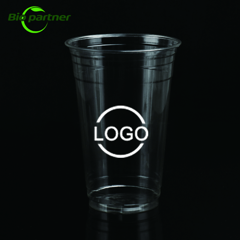 Custom Logo Printed Clear Cold Drink Coffee Cup Biodegradable Transparent Disposable Plastic Pla Boba Cup With Lid