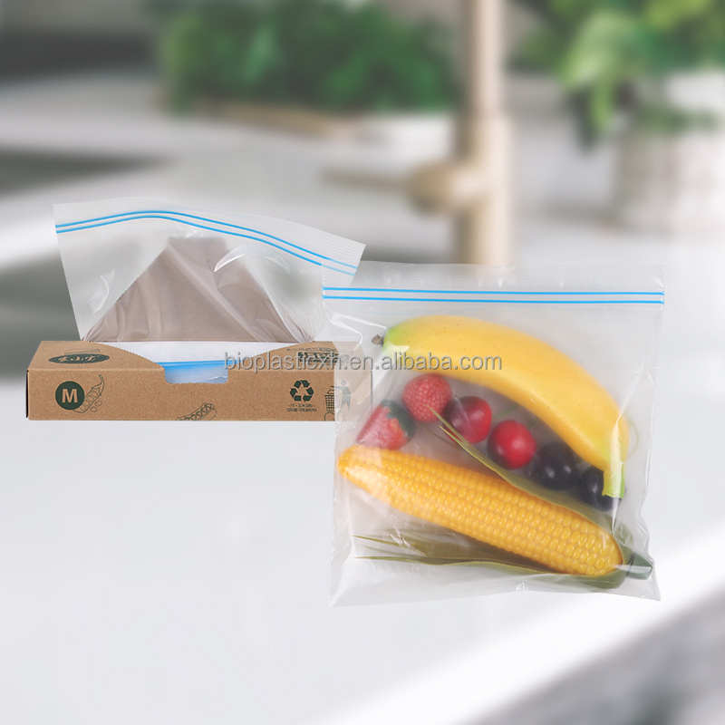 Custom logo eco friendly pla bag compostable biodegradable ziplock sandwich bags