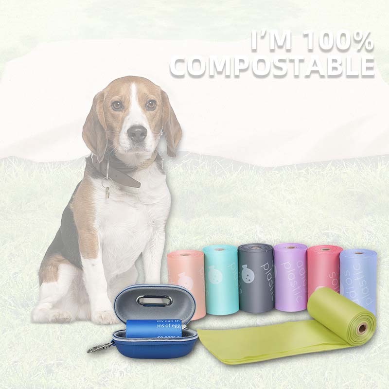 High Quality Multicolor Flat Biodegradable Pet Canine Waste Bag Smell Proof Compostable Dog Poop Bags