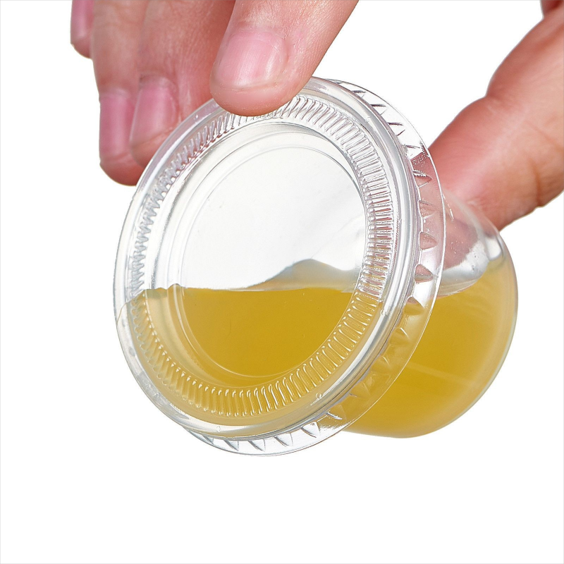 Restaurant Takeaway Custom Transparent Disposable Sauce Containers Plastic Condiment Sauce Cup with Lids