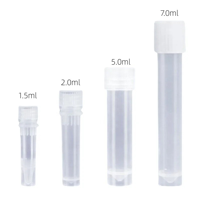 Quaero Lab Consumable Self Standing microtube pcr sample test preservation cryotubes clear plastic test tubes with screw caps