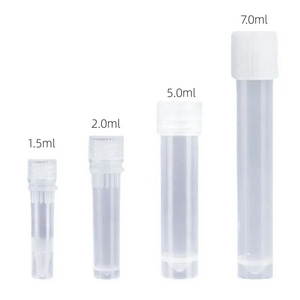 Quaero Lab Consumable Self Standing microtube pcr sample test preservation cryotubes clear plastic test tubes with screw caps