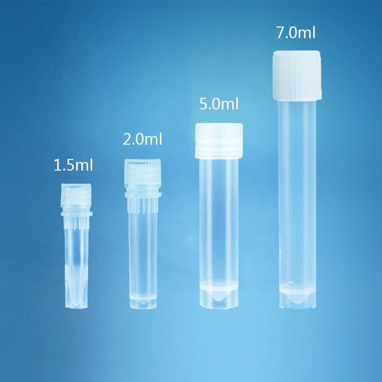 Quaero Lab Consumable Self Standing microtube pcr sample test preservation cryotubes clear plastic test tubes with screw caps