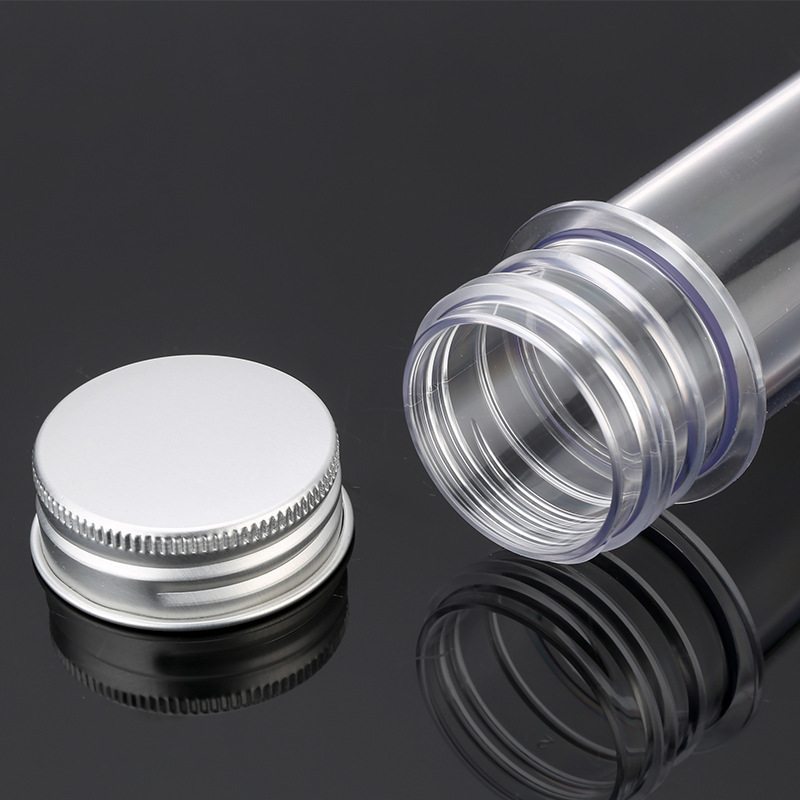 Free sample bottle flat bottom borosilicate glass test tube with aluminum screw cap