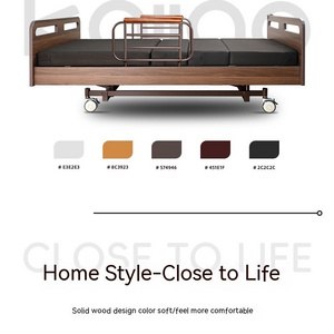 aging solid wood bed elderly people with handrails to take care of the nursing home elderly people