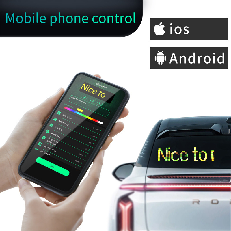 Flexible LED screen for car, APP control led car sign car led display mobile  control