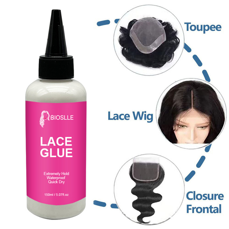 BIOSLLE Custom Logo 150ml Big Bottle Strong Hold Lace Glue waterproof Wig Lace Glue  Lace Glue