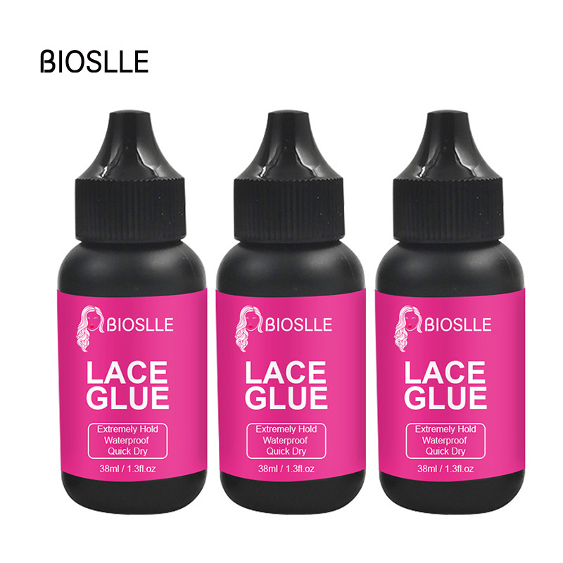 BIOSLLE Custom Logo Waterproof Lace Wig Bonding Glue Invisible wig Adhesive Glue For Toupee Lace Frontal Lace Glue