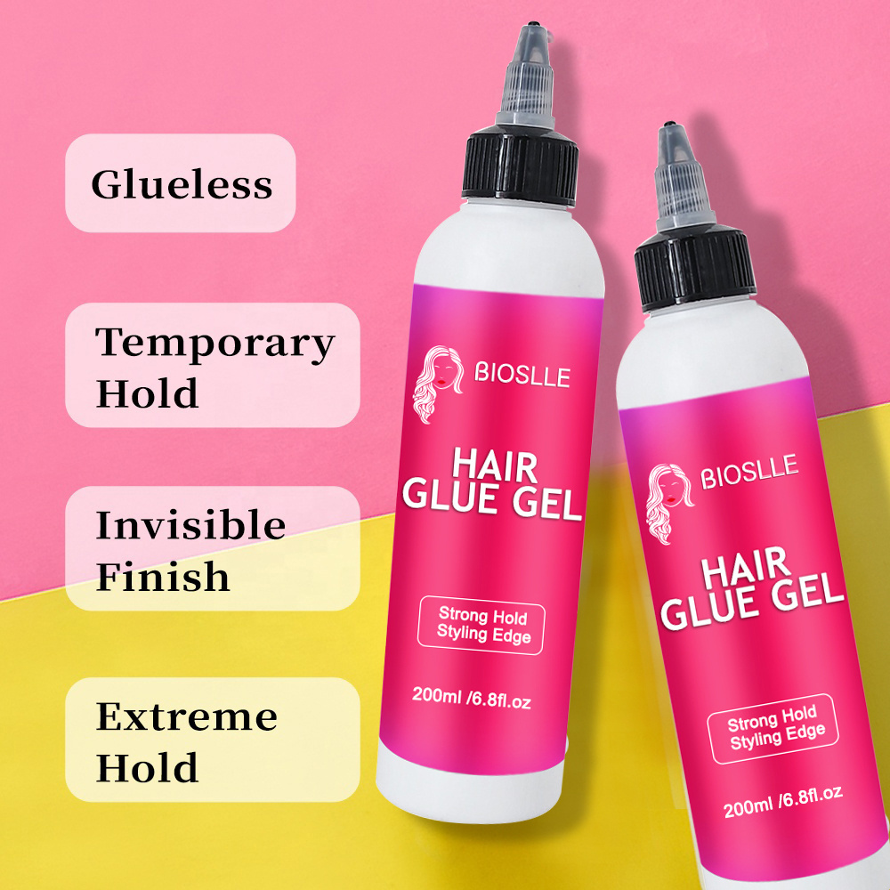 BIOSLLE Custom Logo Extreme Hold Instant Glueless Hair Lace Glue Liquid Gel For Baby Hair