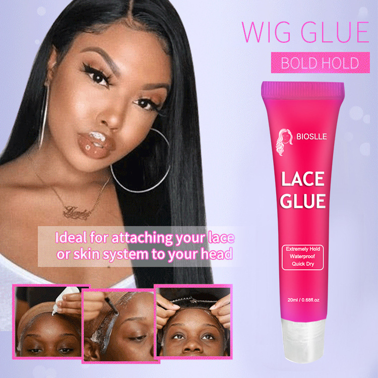 BIOSLLE  Strong Hold Skin Safe Quick Dry Waterproof Hair Tube Lace Glue Adhesive For Lace Wig And Frontal