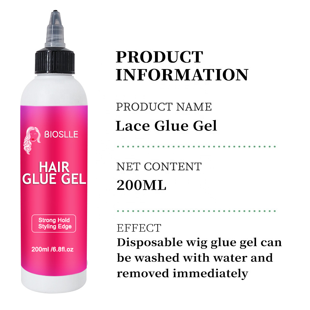 BIOSLLE Custom Logo Extreme Hold Instant Glueless Hair Lace Glue Liquid Gel For Baby Hair