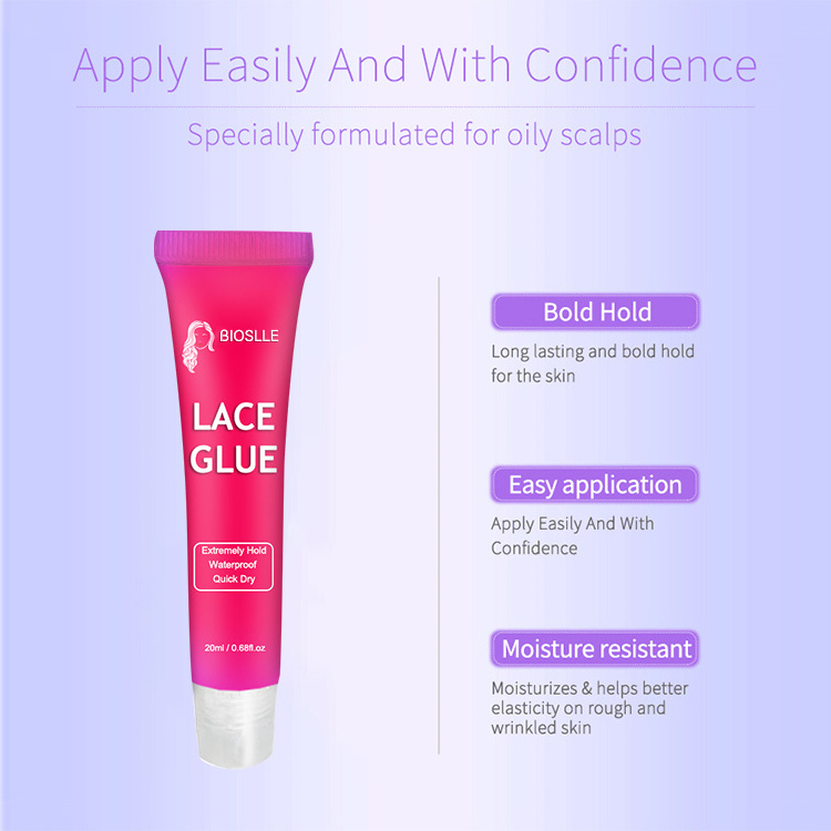 BIOSLLE  Strong Hold Skin Safe Quick Dry Waterproof Hair Tube Lace Glue Adhesive For Lace Wig And Frontal