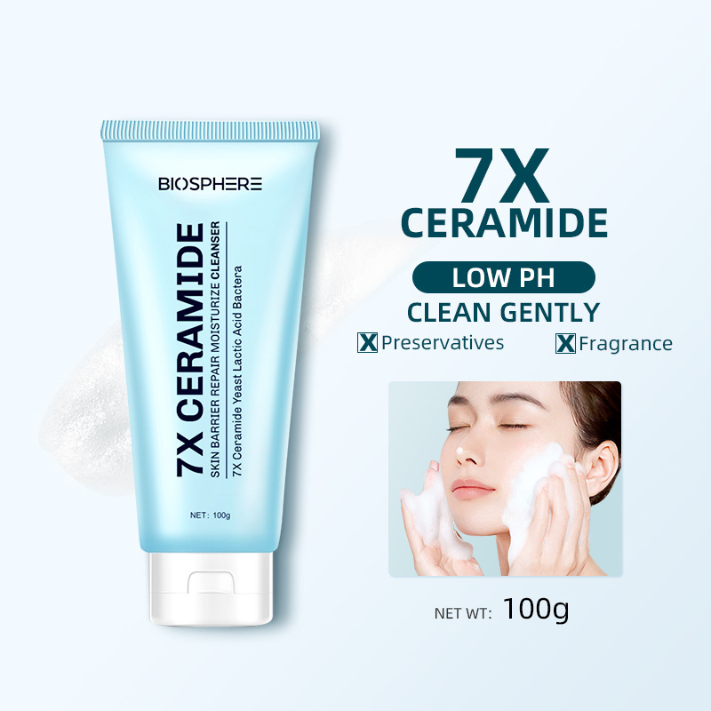 Biosphere 7X Ceramide Barrier Repair Deep and Mild Cleansing Face Wash Hydrating Facial Cleanser