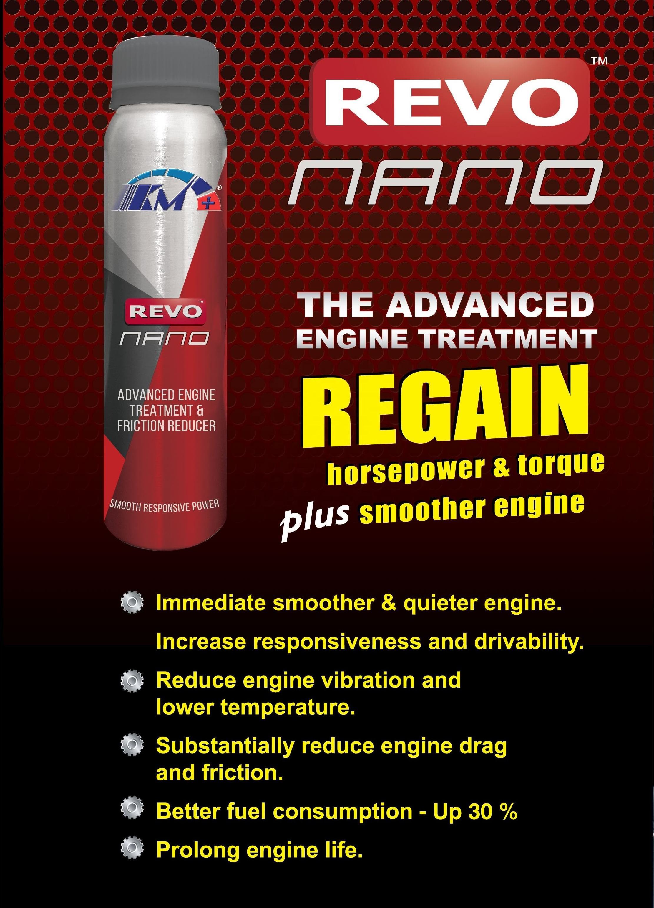 Instant Results REVO NANO Advanced Engine Treatment & Friction Reducer Power Boosting Formula 120ml Enhanced Performance Gains