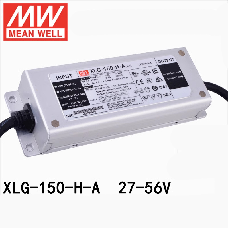 XLG-150-H-A Mean Well 150W constant power LED water proof constant current driver with a rainproof switch power supply