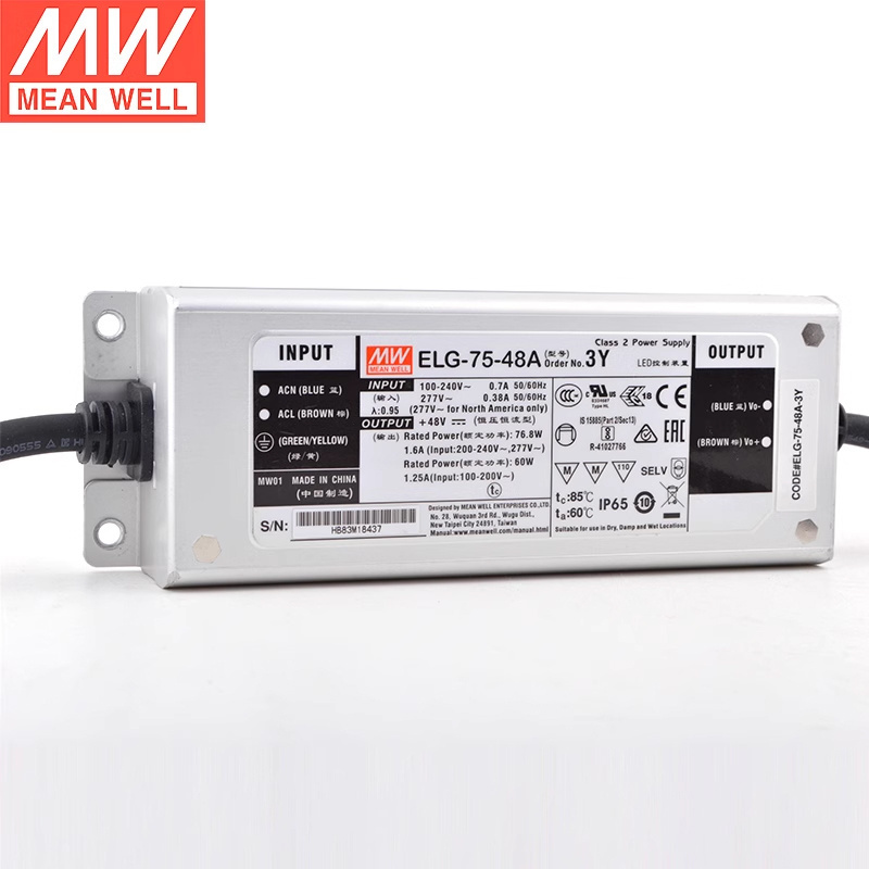 waterproof meanwell triac dimmable led driver ELG series 40w 50w 60w 75w 100W 150W 200W 240W 300W output 12v 24v 36v 48v