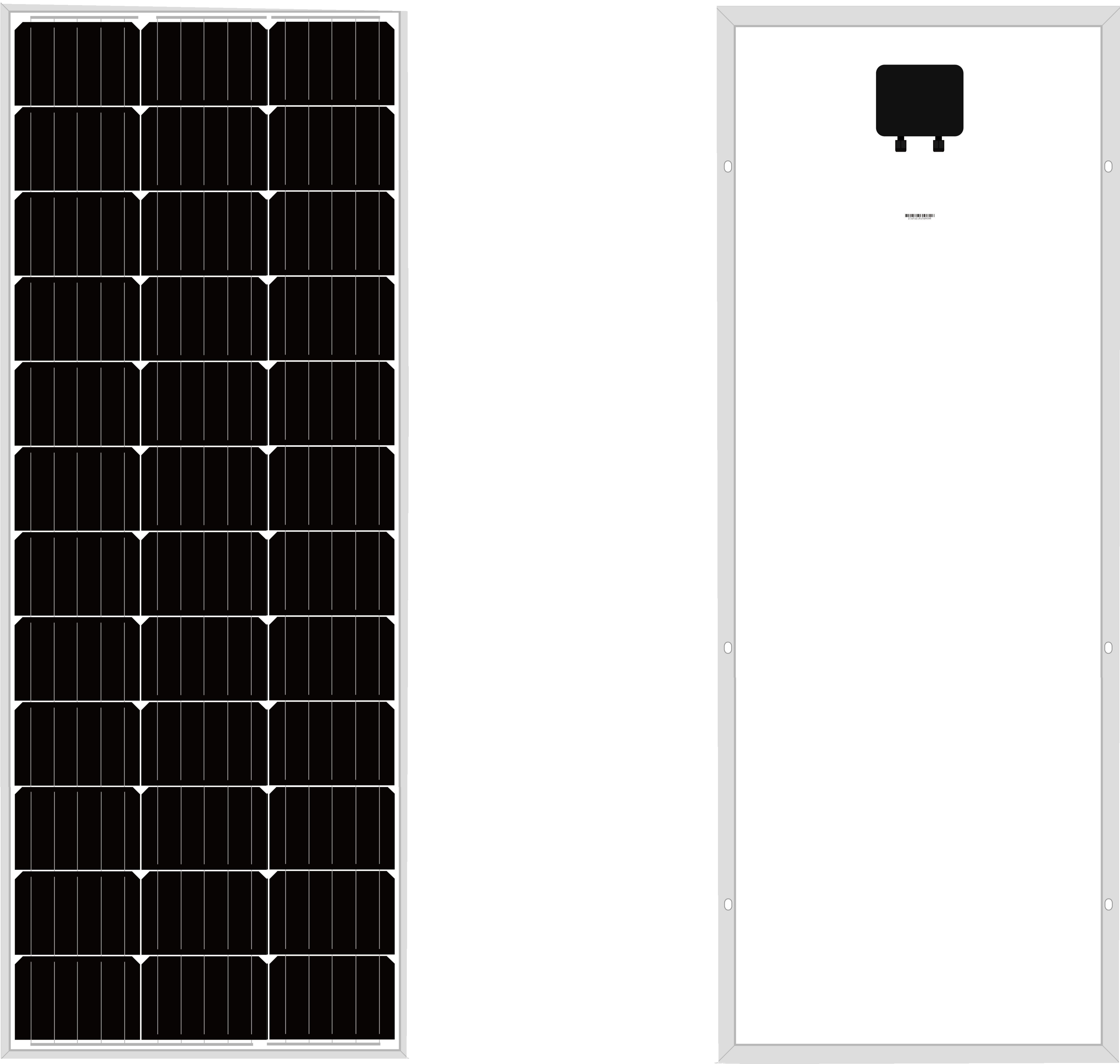 Solar Panel 36 Cells Monocrystalline Solar Panels and Is 100W 110W 120W  18vBlack lid waterproof case 182mm battery sheet