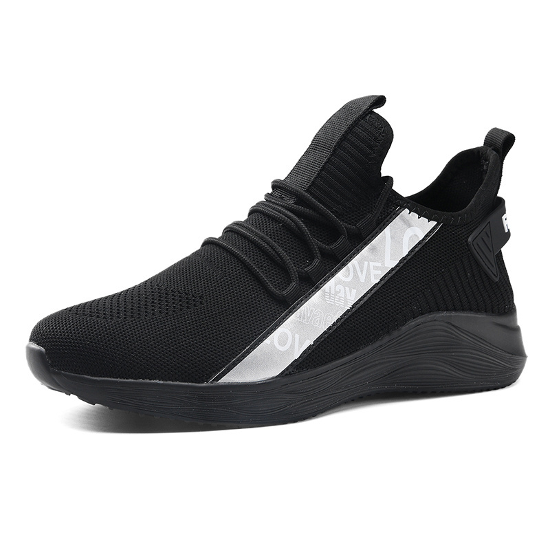 2024 New Design Walking Style Shoes Footwear Men Black Sneakers Shoes Outdoor Male Shoes