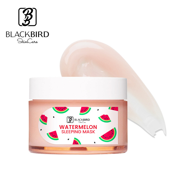 Private Label Free Wash Hydrating Brightening Glow Watermelon Sleeping Face Mask Skin Care Moisturizing Overnight Facial Mask