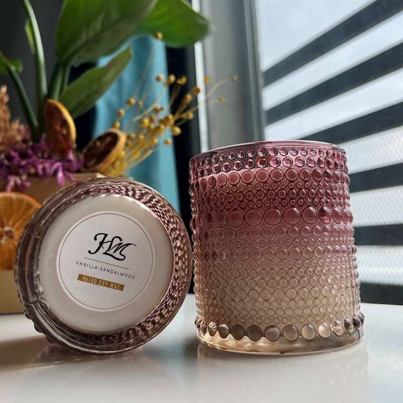 Luxury Candles Fashion Texture Iridescent Glass Candle 8oz Soybean Wax Cotton Wick Scented Candles