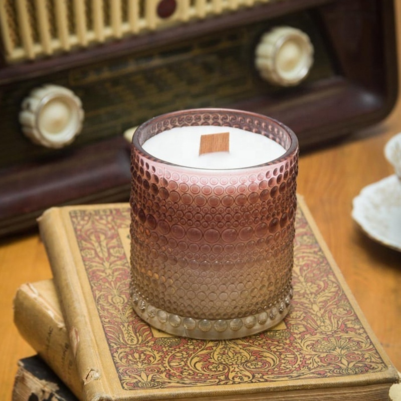 Luxury Candles Fashion Texture Iridescent Glass Candle 8oz Soybean Wax Cotton Wick Scented Candles