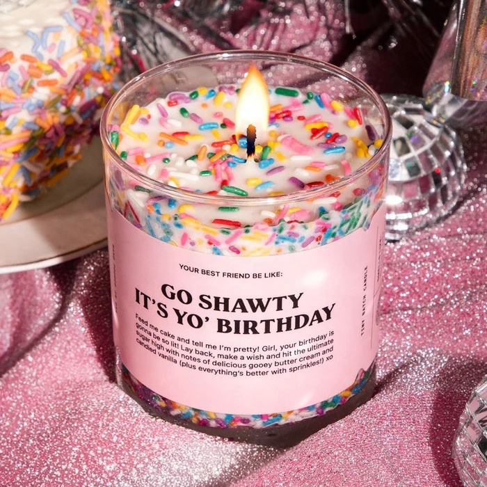 KSL OEM Customized Sugar Needles Natural Soy Wax Scented Candles Party Favors Sprinkles Happy Birthday Cake Soy Scented Candle