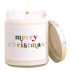 40 Hours Burn Time 9oz Clear Jar Apple Cider Cinnamon Fresh Cut Christmas Tree and Cookies Scented Candles for Home