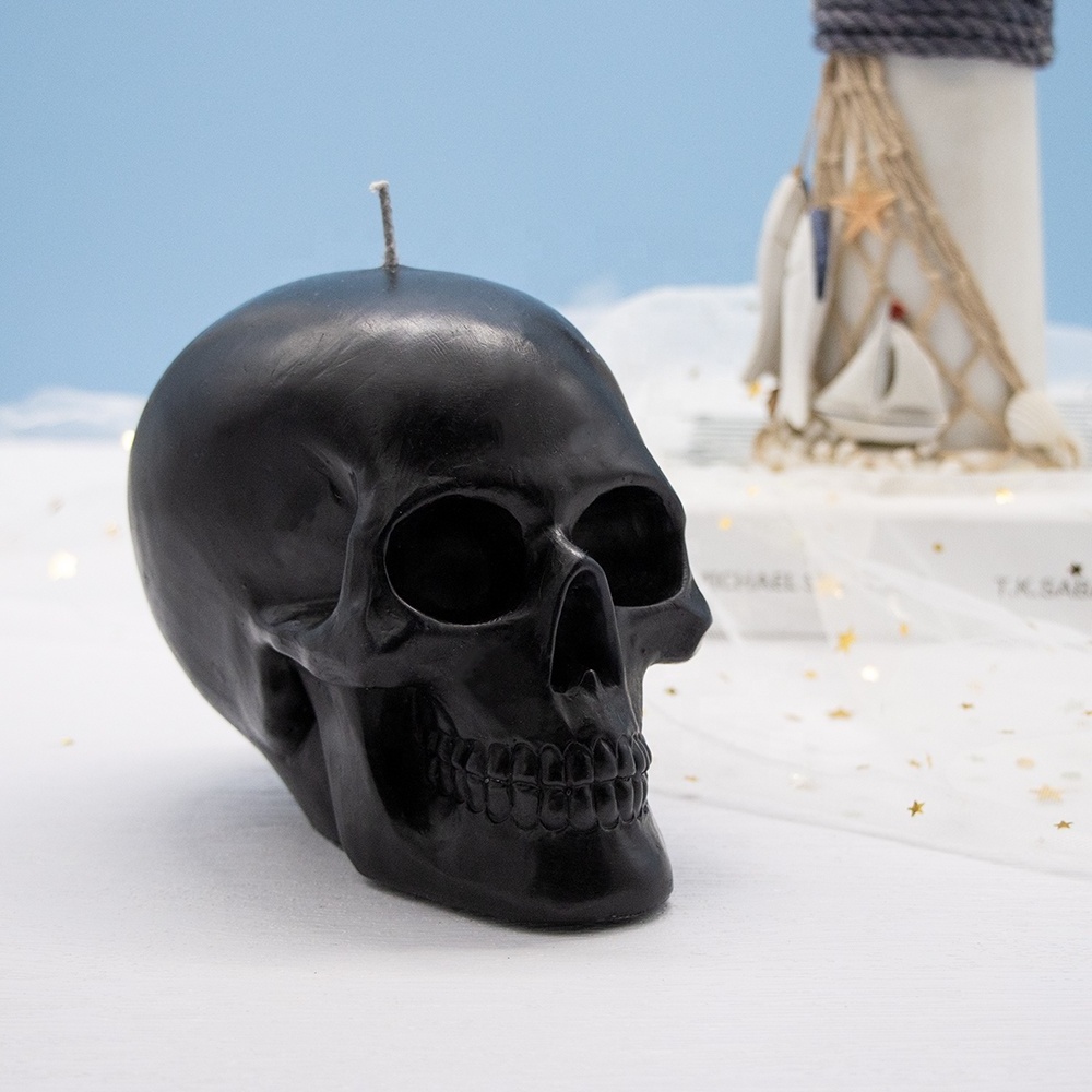 new arrivals custom scented cool human skulled halloween home decor candle Skulled Shape Craft Candle